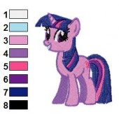 Twilight Sparkle My Little Pony Smiling Embroidery Design